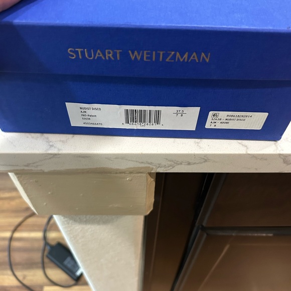 NIB Stuart Weitzman Disco Patent Nude Leather Sandal - Picture 5 of 10